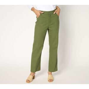 BEAUTIFUL by Lawrence Zarian Women's Plus Sz Pants 18 Twill Ankle Green A693056